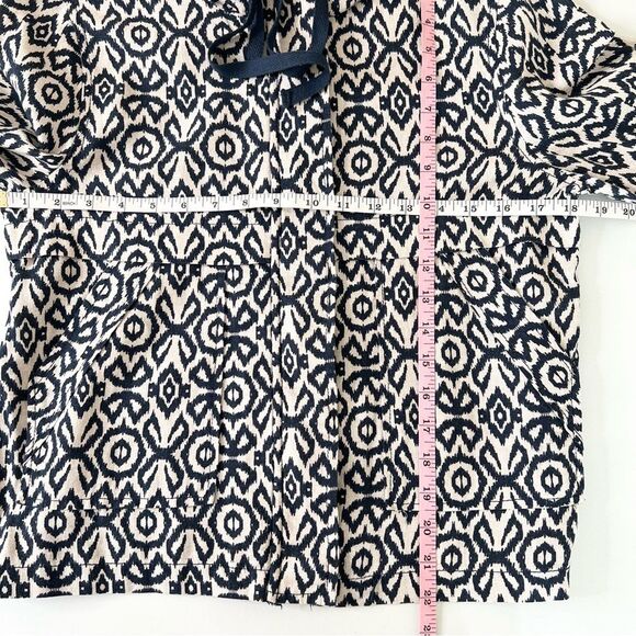Cali 1850 Linen Blend Lightweight Full Zipper Jacket Artsy Print Medium - Picture 9 of 11